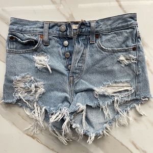 Levi's Distressed High Waisted Cut-Off Shorts